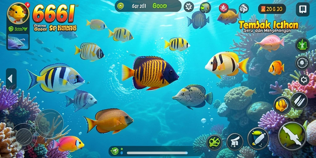 Gameplay Tembak Ikan yang menarik dan penuh aksi.