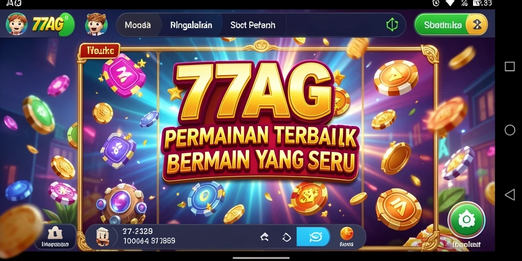 Screenshot utama menampilkan gameplay seru dari game Slot 77AG.