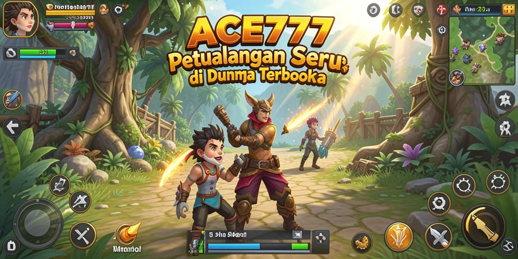 Tampilan gameplay ACE777 di dunia terbuka yang penuh petualangan.