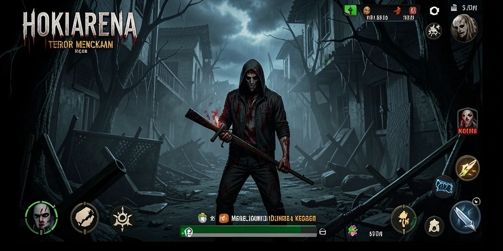 Tampilan gameplay HOKIARENA yang mencekam dan penuh ketegangan.