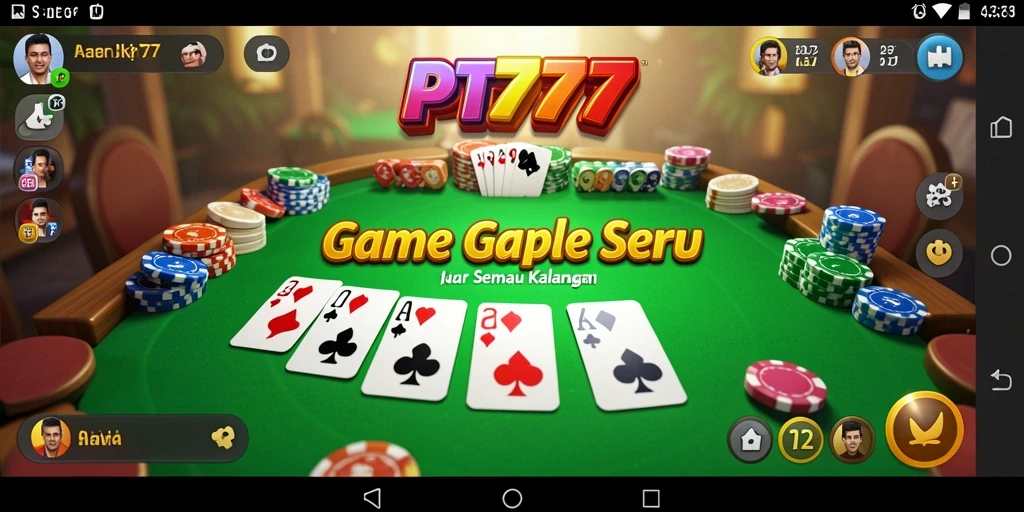 Tampilan permainan Gaple PT777 yang menarik dan interaktif.