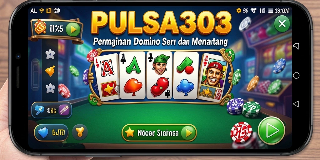 Tampilan gameplay seru dalam PULSA303 yang menampilkan aksi domino.