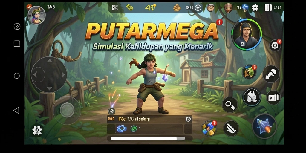 Tampilan gameplay PUTARMEGA dengan grafis realistis dan dinamis.