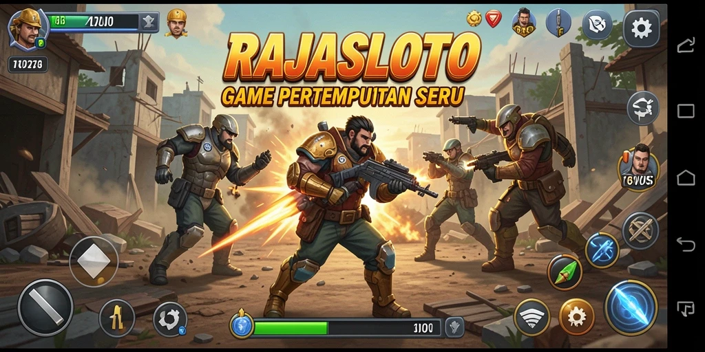 Tampilan kualitas tinggi gameplay RAJASLOTO di momen pertempuran.