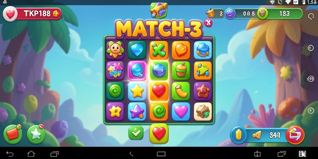 Screenshot gameplay TKP188 yang menampilkan aksi mencocokkan objek.
