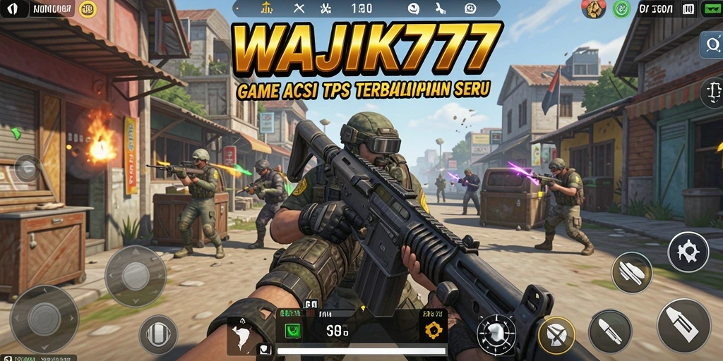 Tangkapan layar menunjukkan aksi intens dari gameplay TPS WAJIK777.