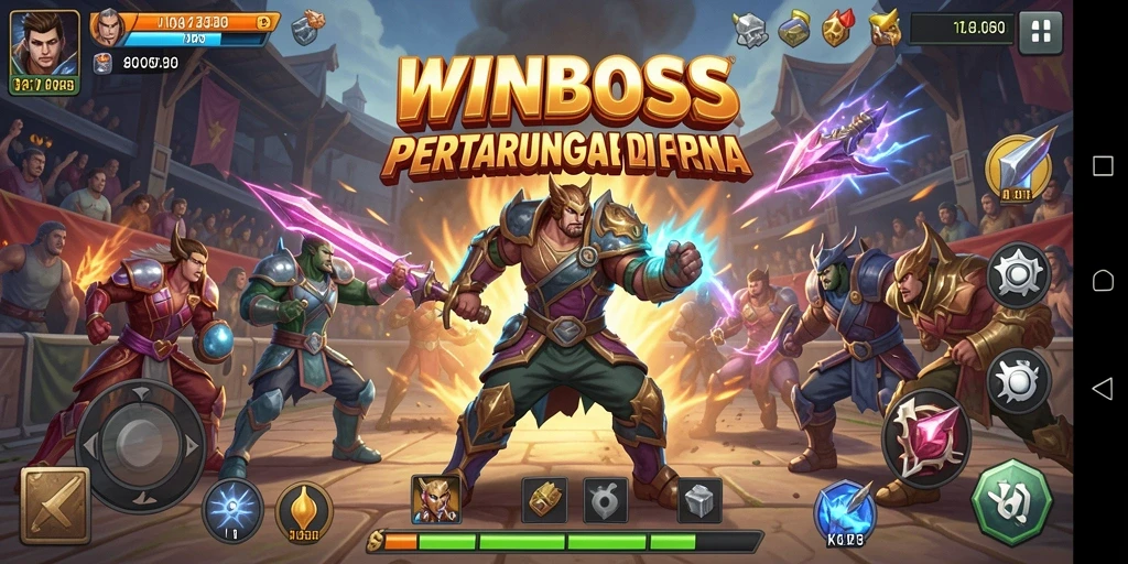 Gameplay mendebarkan dari WINBOSS dengan aksi bertarung seru.